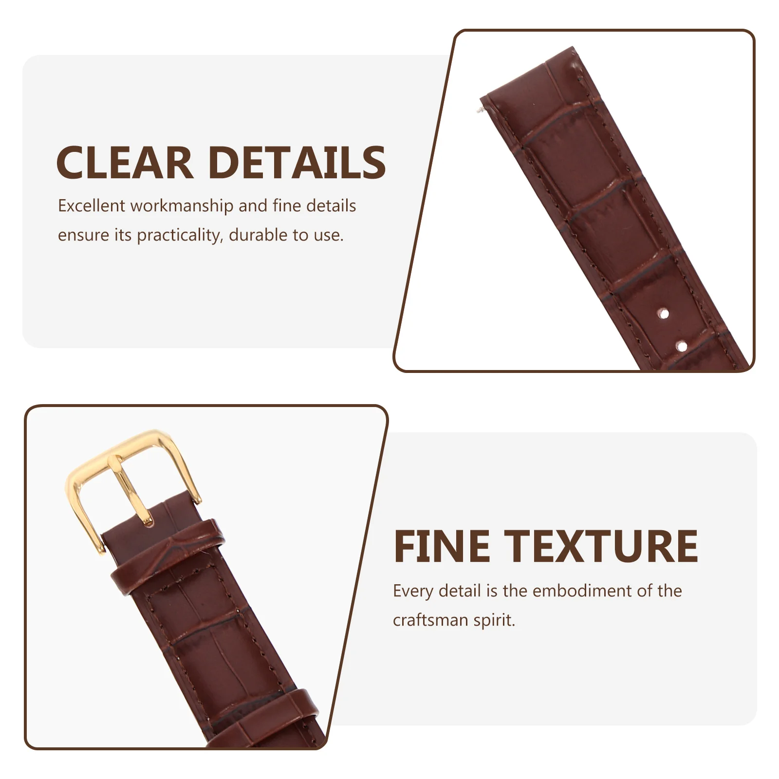 

Pattern Watch Strap Replacement Brown Cowhide Band Quick Release Adjustable for Formal Stylish