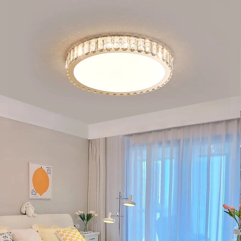 European-style Simple Crystal Living Room Ceiling Lamp Dining Room Bedroom Study Ceiling Lamp Whole House Decorative Lamps