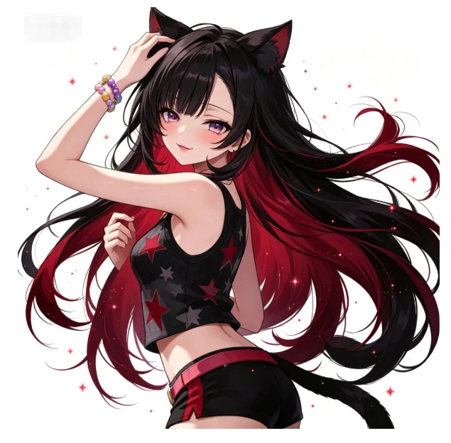 1Pc Cute Cat Ear Anime Girl Vinyl Decal, Waterproof Sun-proof Sticker For Car Moto Water Bottle Laptop Otaku Gift