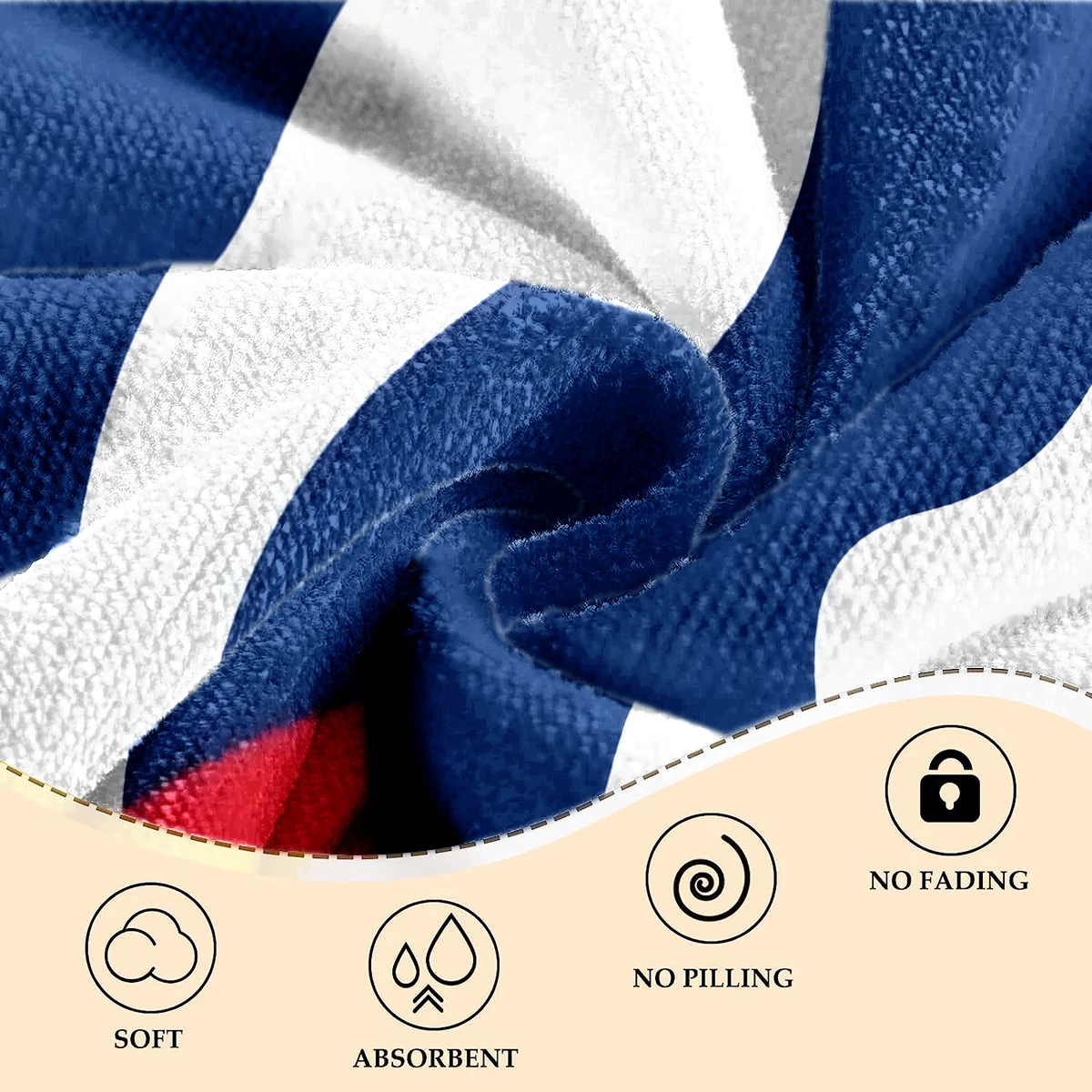 Cuba Flag Beach Towel Oversized, Super Absorbent Sand Free Thick Microfiber Beach Towel,Beach Towels for Kids,Men,Women