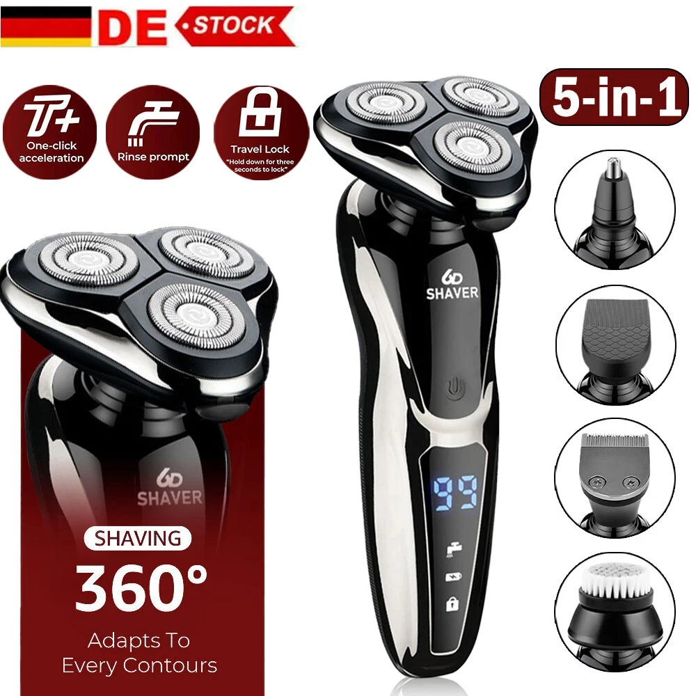 ماكينة حلاقة كهربائية مجموعة المهنية الحلاقة مقاوم للماء اللحية الأنف الوجه الشعر المتقلب الروتاري ثلاثية الأبعاد العائمة الحلاقة قابلة للشحن للرجال