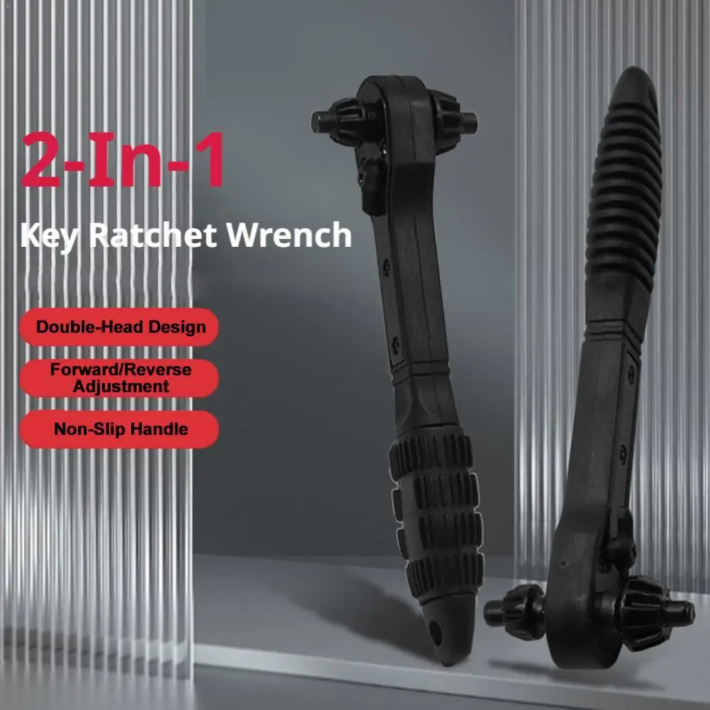 

2-in-1 Electric Drill Chuck Key Wrench Universal Ratchet Spanner Quick Disassembly Labor-saving Hand Drill Accessory