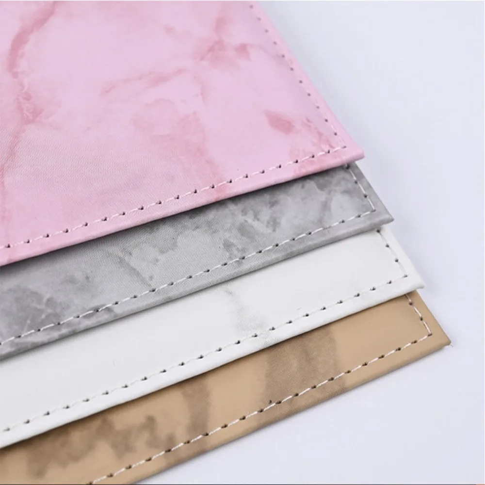 Women Men Passport Cover Pu Leather Marble Style Travel ID Credit Card Passport Holder Ticket Protective Packet Bag Wallet Pouch