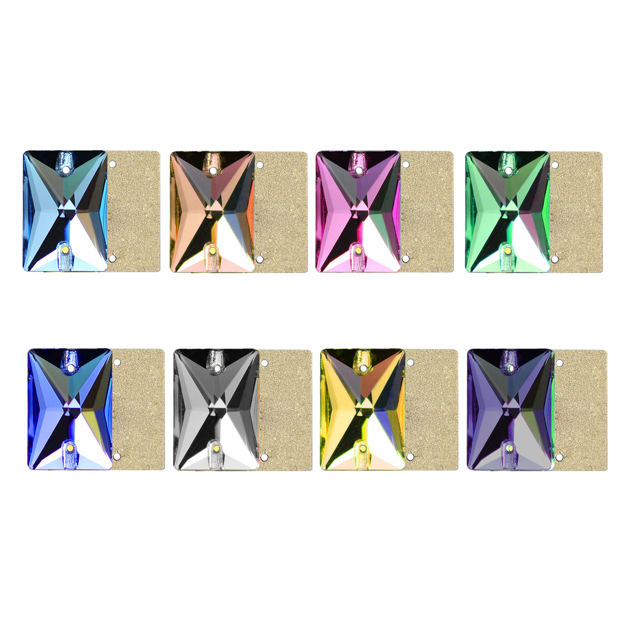 

Sew On 5A Rhinestone Rectangle Shape Flatback Glass Crystals for Clothing Wedding Dresses All For Decoration DIY