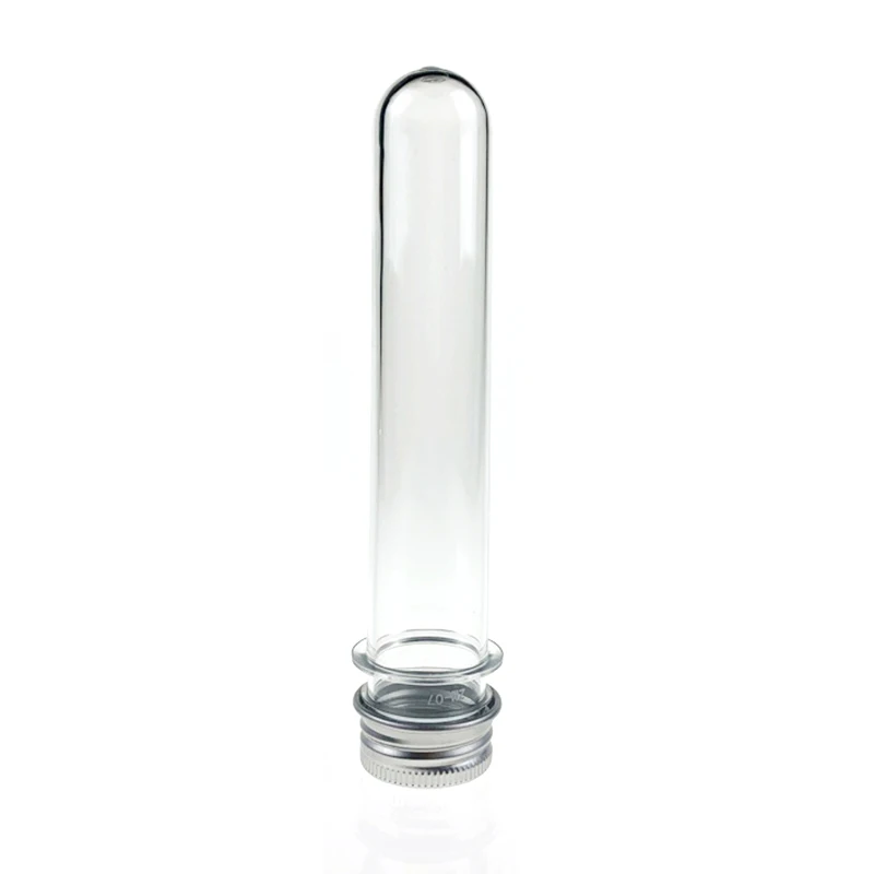 10pcs lab 40ml PET Test Tube Bottle Screw Caps Transparent Cylindrical Plastic Refillable Bottle For Mask Candy Storage