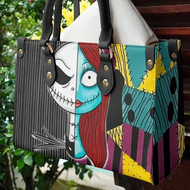 Nightmare Before Christmas Jack Skellington Pu Leather Shoulder Bag for Ladies Anime Luxury Sally Cosplay Handbag Halloween Gift