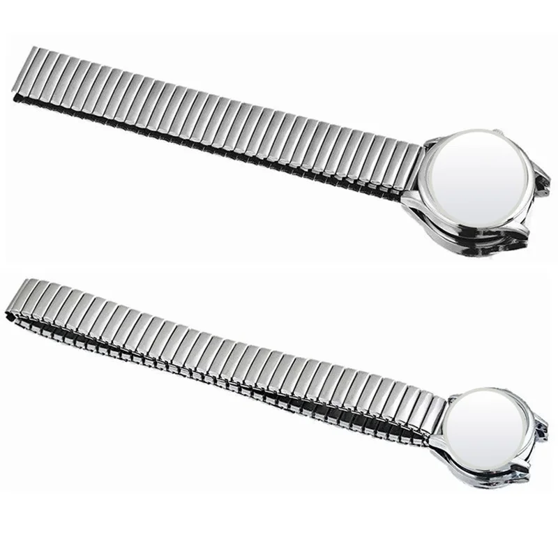 12mm 14mm 16mm 18mm 20mm 22mm Elastic Stretch Expand Stainless Steel Watch Band Universal Metal Watch Strap Silver Gold Bracelet