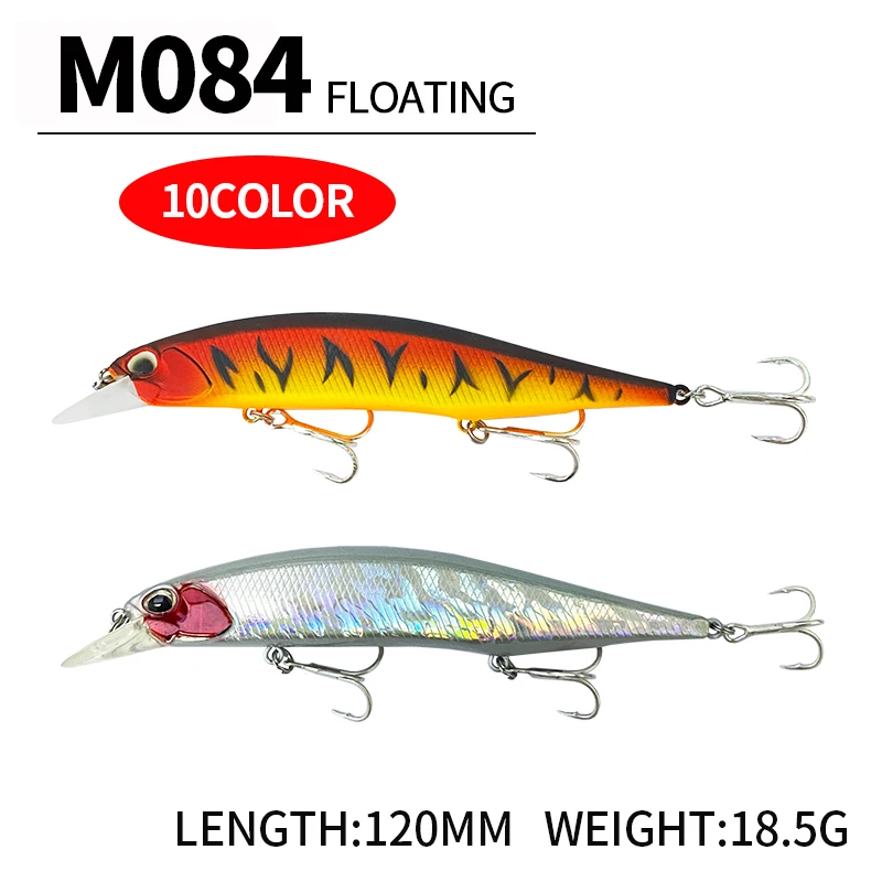 Minnow Floating Fishing Lure 120F 120mm 18.5g Jerkbait Wobblers Casting Sea Fishing Trout Bass Carp Fish Tackle Hard Bait M084