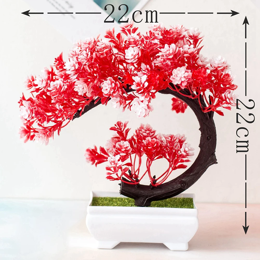 Artificial Green Plant for Home Office Bathroom Decor Compact Size Faux Plastic Plant 21 by 12 by 11 Centimeters