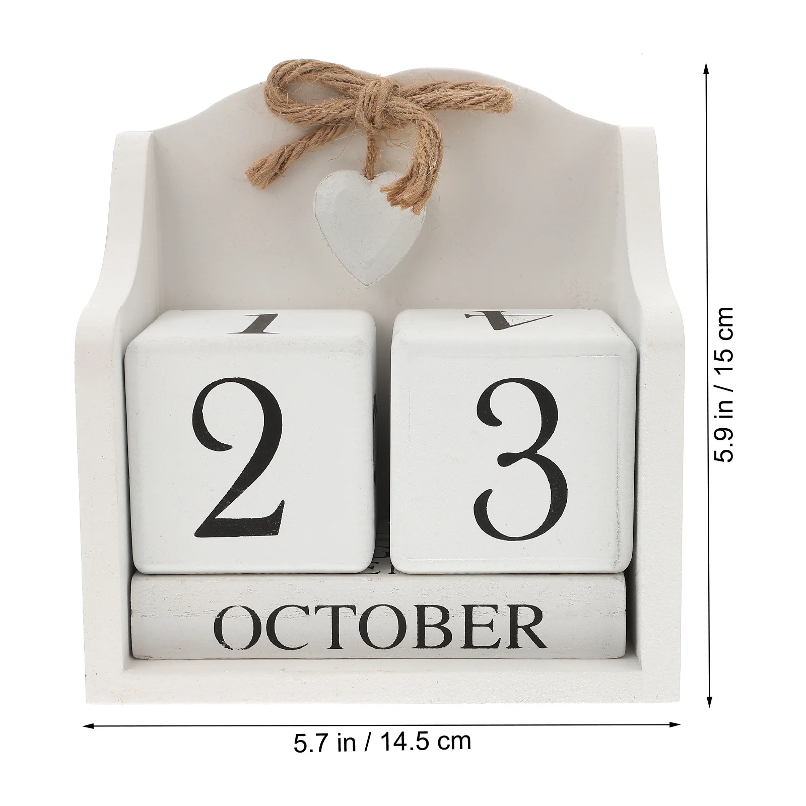 1pc Wooden Perpetual Calendar European Rural Style Manual Date Change Home Office Decor Gift Idea White Table Calendar