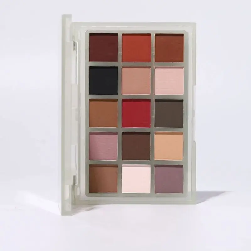 Ucanbe Palette di ombretti a 15 colori Dark Clay Full Matte Autunno Inverno Terroso Cacao Rosso Marrone Serie Trucco affumicato leggero quotidiano