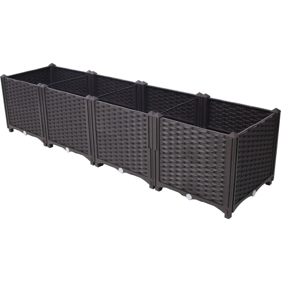 

Deep Raised Garden Bed Plastic Planter Boxes for Vegetables Flowers Herbs and Succulents SelfWatering Planter Box Raised Bed to