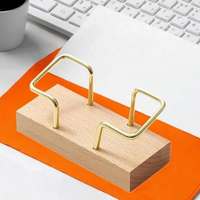 Premium Business Card Holder|Desk Organizer,Holds Multiple Cards, Desktop Gold Metal Frame Business Display Desktop Accessories