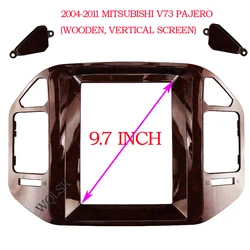 9.7 inch Fasxia Car Audio Frame Car Radio Fascia,gps navigation fascia panel is suitable 2004-2011 MITSUBISHI V73 PAJERO WOODEN