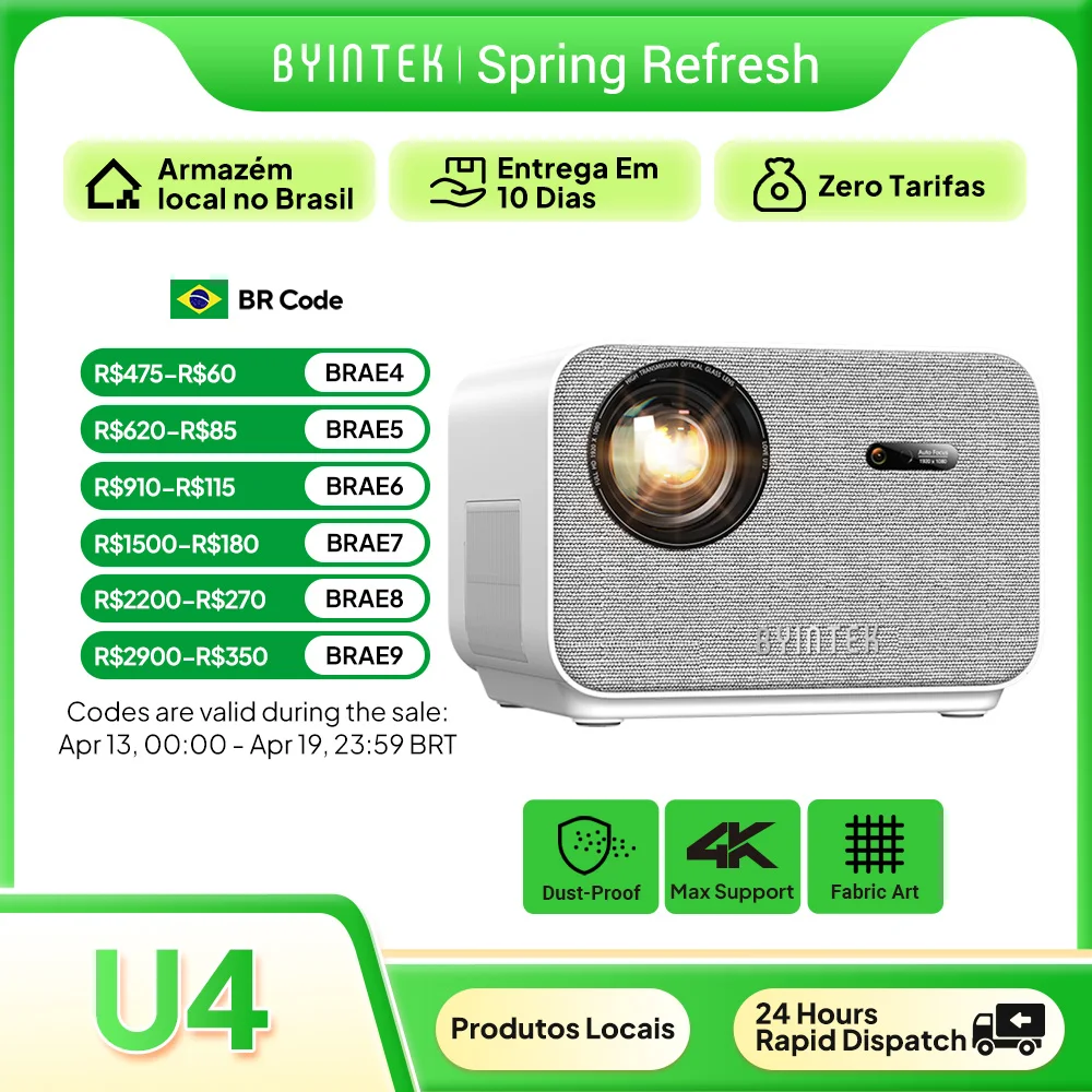 BYINTEK LOVE U12 Full HD 1080P Projector 4K 800 ANSI Android WiFi 6 Auto Focus Home Theater Projectors for Movie Meeting Video