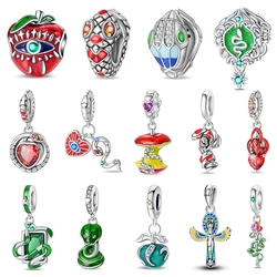 New 925 Sterling Silver Gem Sexy Snake Apple Forbidden Love Charms Beads Fit 3mm 925 Original Bracelets DIY Jewelry Gift