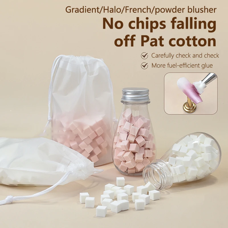 1세트 100/200개 네일 케어 그라데이션 패트 코튼 클립 포함 스펀지 파우더 퍼프 디지 다이 네일 아트 젤 폴리싱 블록 네일 케어 도구