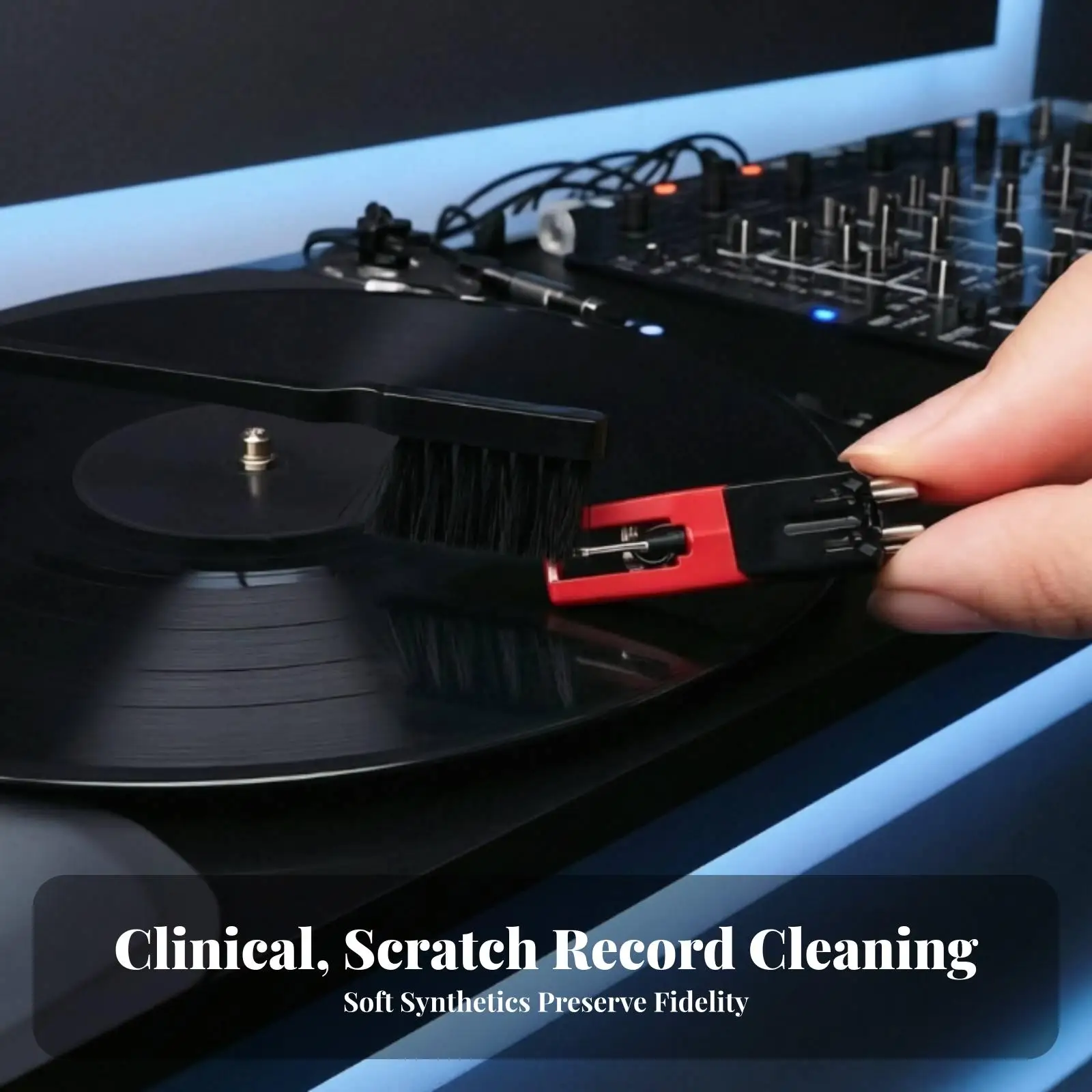 Cleaning Brush for Vinyl Records with Storage Case and Fiber Tip Accessory for Turntable Disc Maintenance at Home