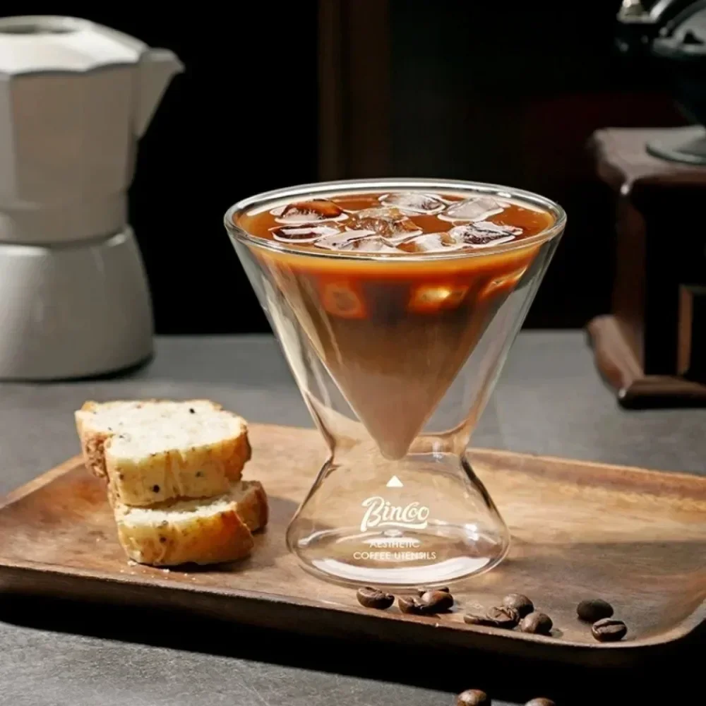 180 ml doppelschichtige Glas-Kaffeetasse Cafe Iced American Latte DIRTY Whiskey Spezialgetränkebecher Kalt- und hitzebeständiges Coffeeware