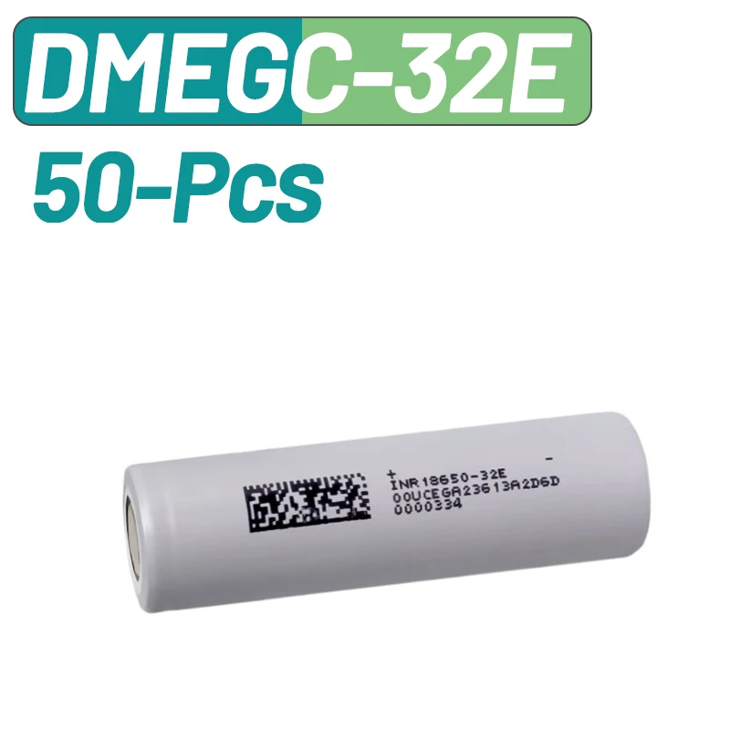 DMEGC INR18650-32E 3200mAh 3.7V 10A Continuous Discharge Rechargeable Lithium Ion Battery for Power Bank Flashlight Electric Too