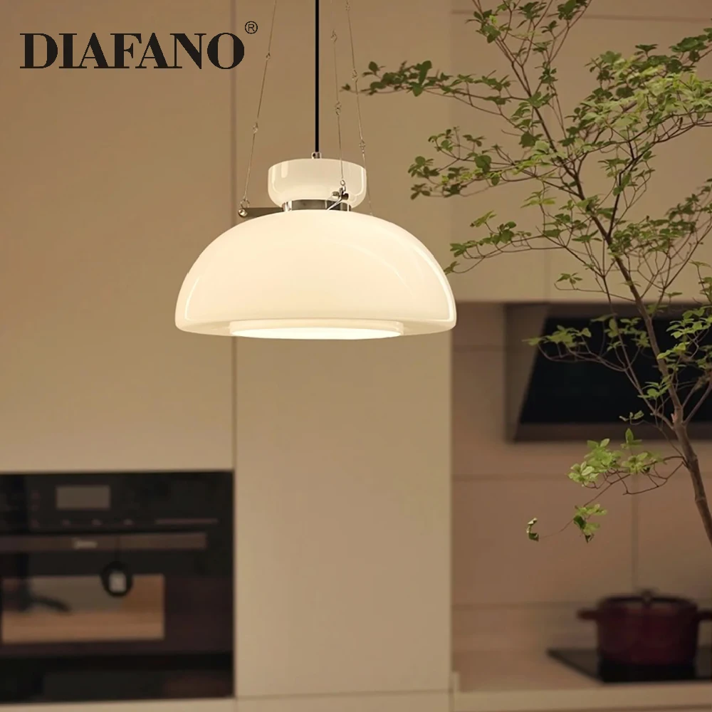 

Modern LED Pendant Lights Bauhaus White Jade Glass Chandelier Restaurant Coffee Shop Bedroom Study Creative Led Hanging Lamp E27