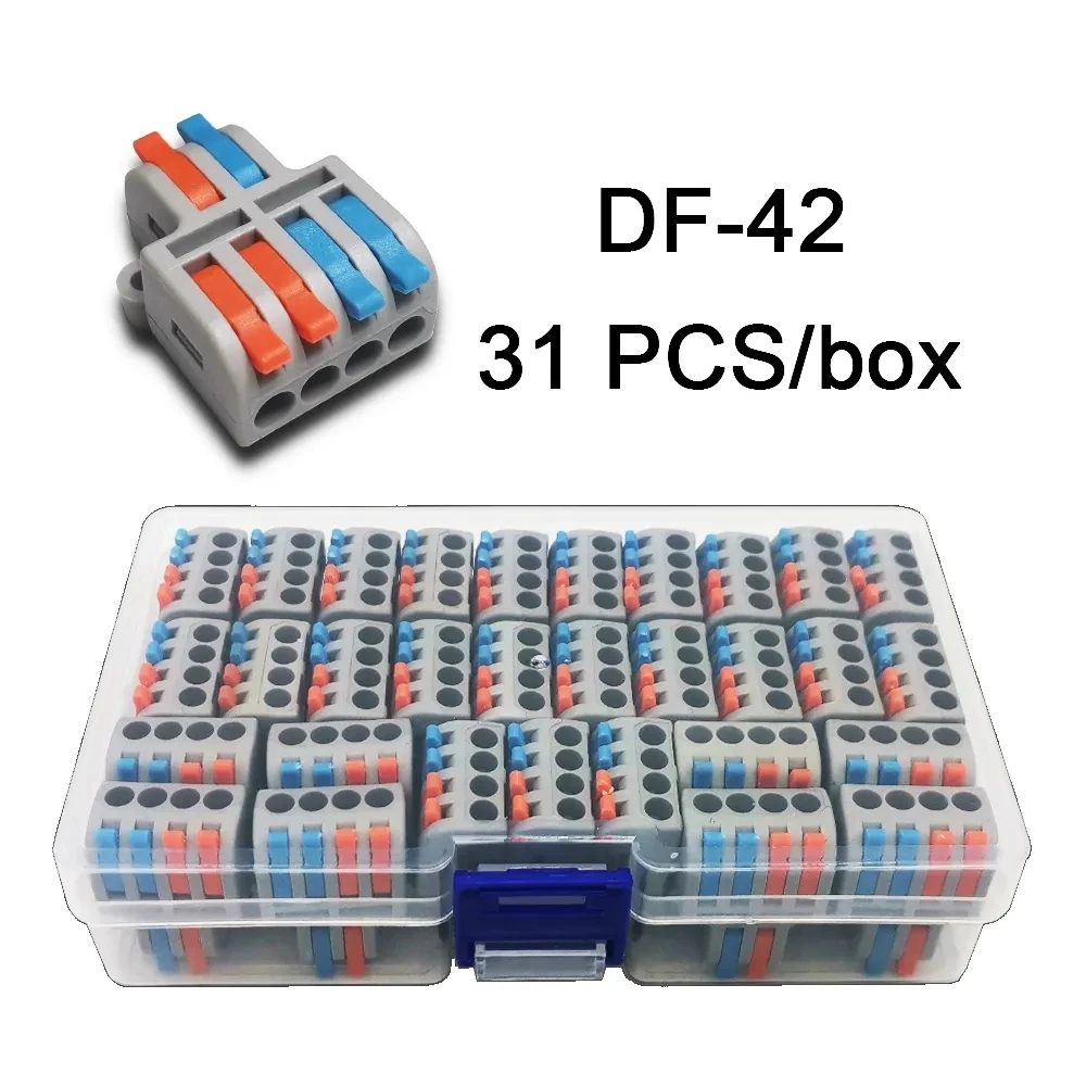 Mini Fast Boxed Wire Connector 2-2M DF-42/62 Compact Conductor Spring Wiring Connector Conductor Push-in Terminal Block