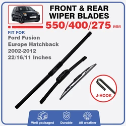 For Ford Fusion Europe Hatchback 2002-2012 Front Rear Wiper Blades Quiet Durable Brush Accessories 2004 2005 2007 2008 2006 2005