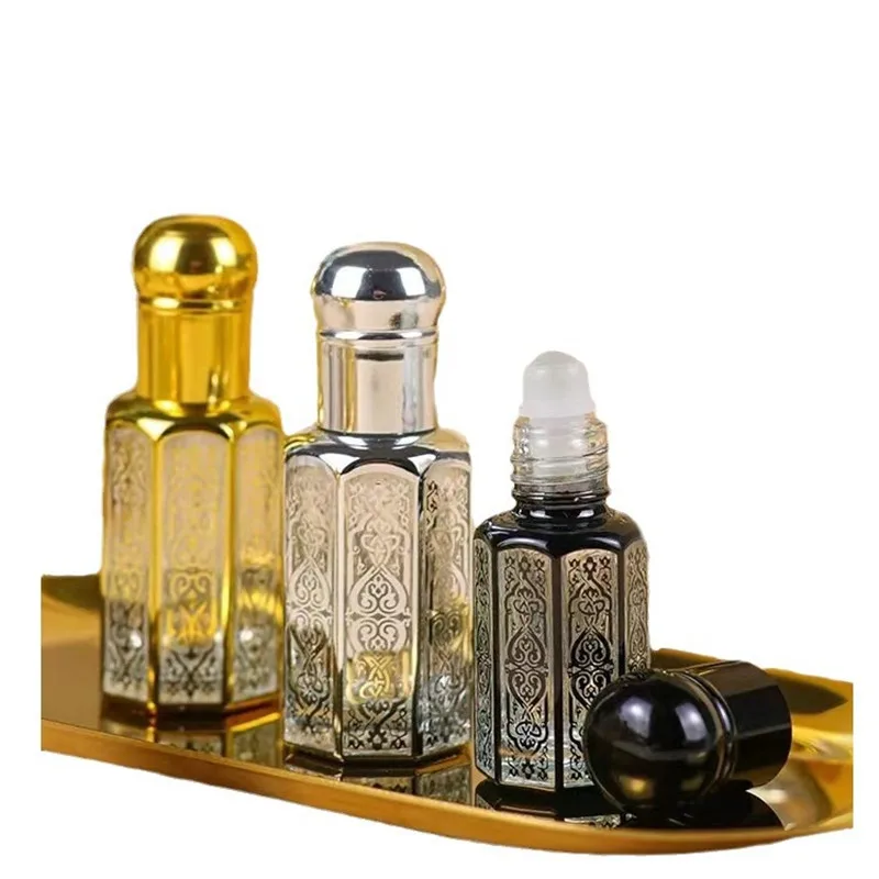10/30pcs 3/6/12ml Perfume Bottles Crystal Bottle Gold Luxury Refillable Essential Oils Bottles Bronzing Liquid Bottle Containers