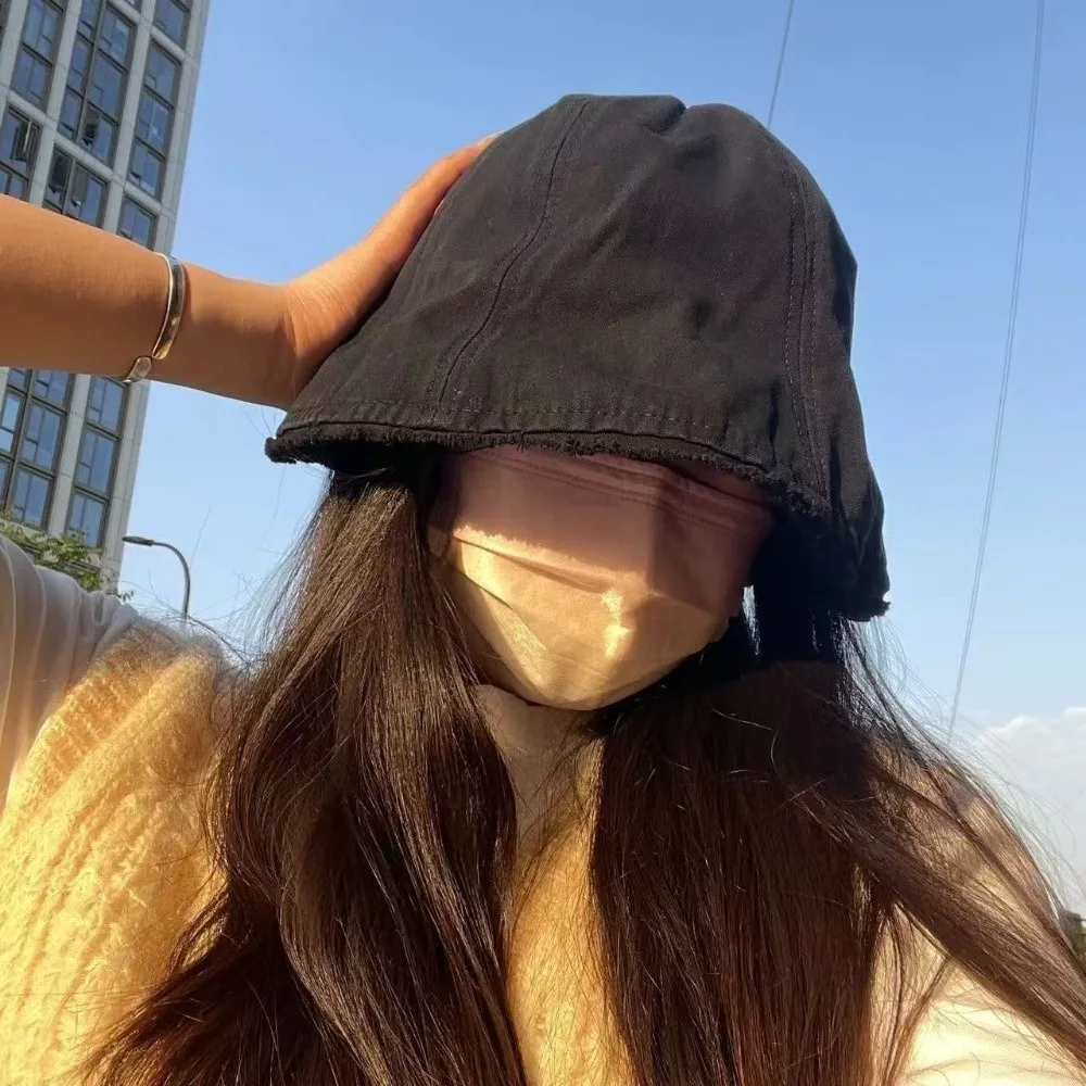 Fashion Versatile Bucket Hat Foldable UV Protection Fisherman Hat Oversized Brim Sun Protection Cap Unisex