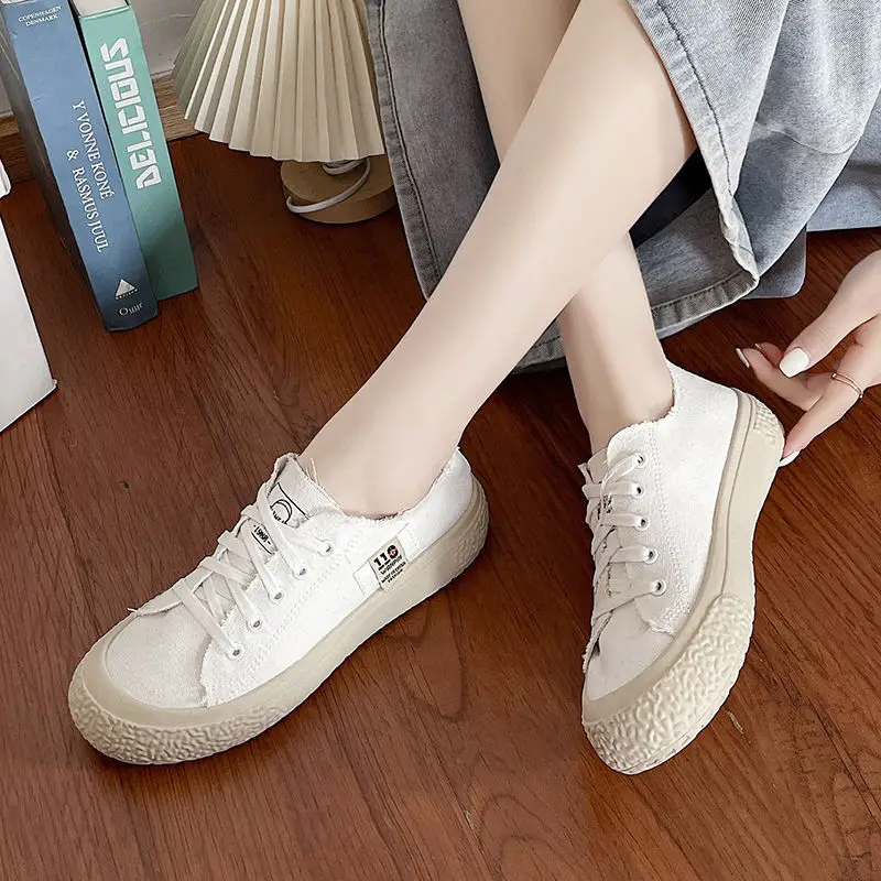 Platform Canvas Shoes, Schoolchildren, Soft Soles, Women\'s Shoes, Fashion, Slip-On Sneakers, Casual Shoes, Breathable, Comfort