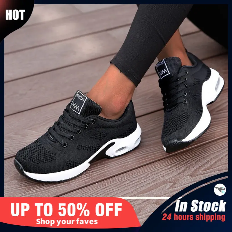 Zapatos vulcanizados de moda para mujer, zapatillas informales con plataforma, zapatos planos de malla transpirable para correr, zapatos deportivos