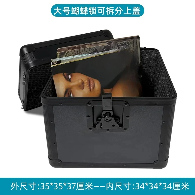 Vinyl Record Storage Box LP Album Collection Display Case Waterproof Shockproof Dustproof Foldable Leather Organizer for Home