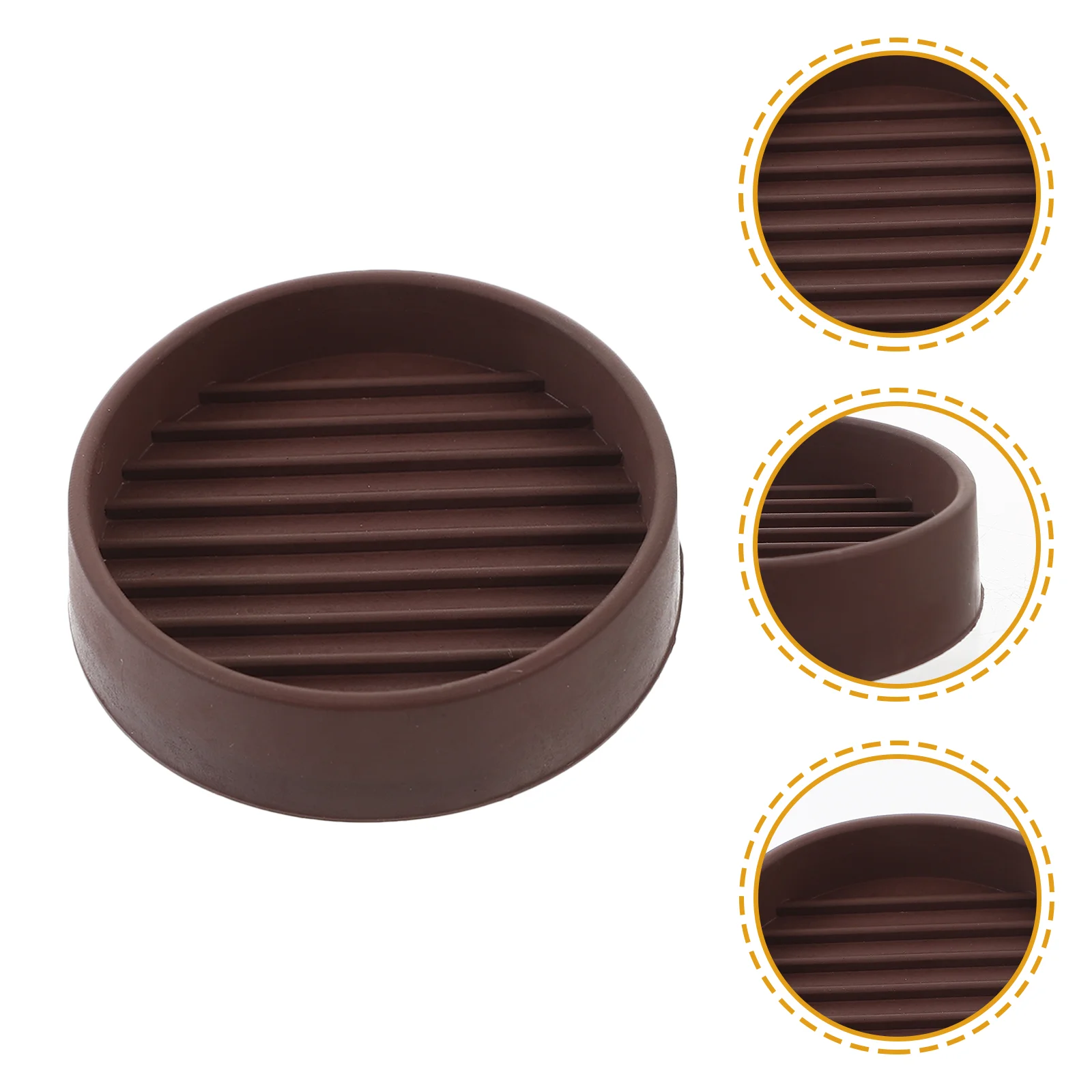 

12 Pcs Furniture Foot Pads Round Inches 12pcs Table Wheel Caster Cups Stoppers for Hardwood Floors Rubber Brown Chair