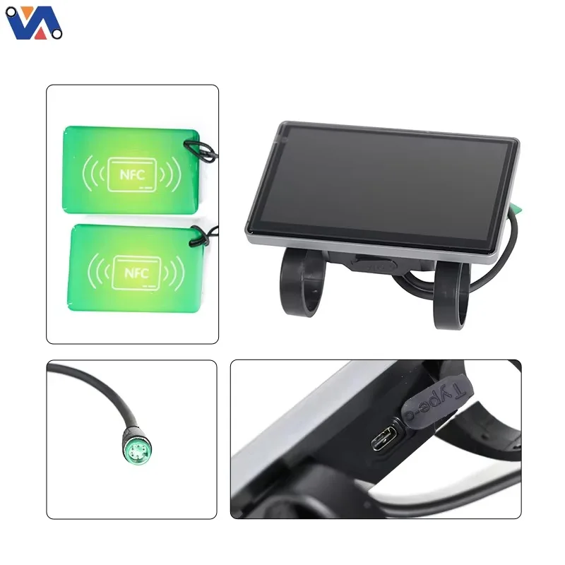 Electric Bike LCD Display NFC V5.0-EU Version Fit OUXI V8 E-Bike Conversion Kit Replacement Spare Parts