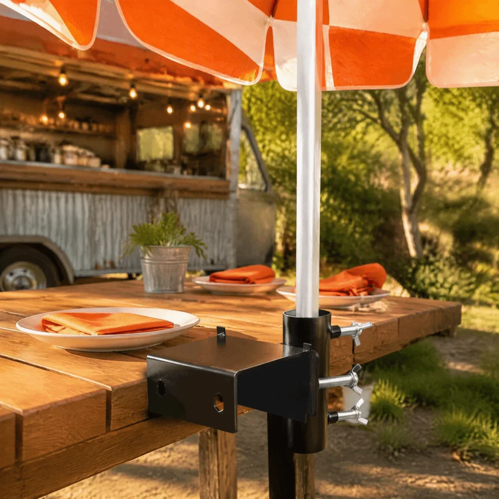 Adjustable Umbrella Clamp Bracket Water-proof Anti-rust Patio Umbrella Holder Easy To Install Heavy Duty Deck Umbrella Mount
