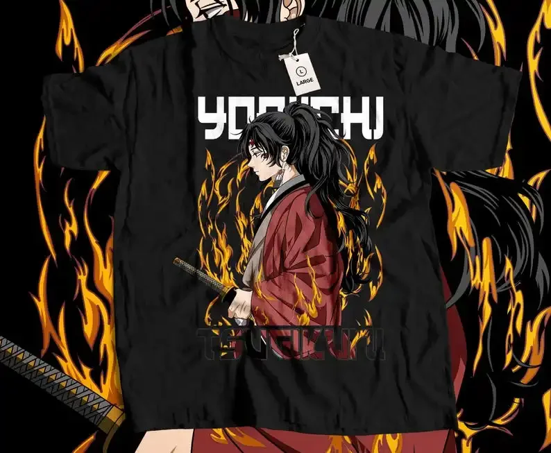 T-shirt unisexe de samouraï ancien - Anime et Manga Art Feudal Japon Era Légendaire Conception d'épéiste Influence traditionnelle japonaise