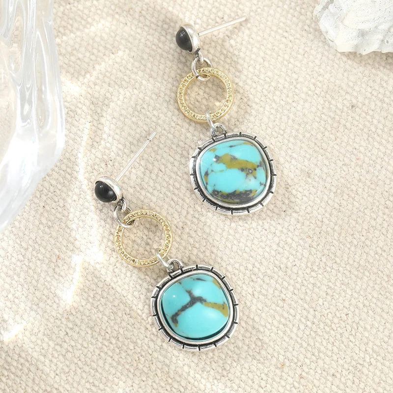 أقراط على الطراز العرقي الهندسي القديم، بالإضافة إلى إكسسوارات مجوهرات للعطلات والعطلات #3