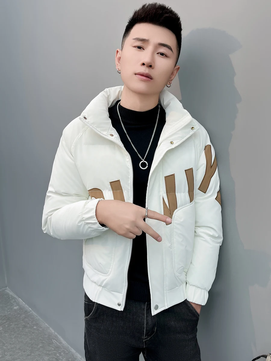 

Зимняя утепленная хлопковая куртка для мужчин, модная брендовая модель Haome, пуховик с воротником-стойкой, приталенный крой