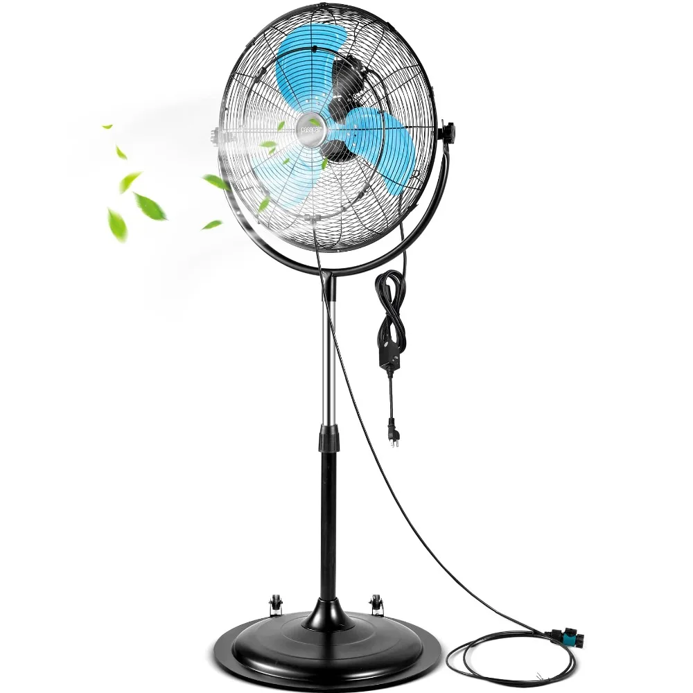 2024 New 20 Inch Heavy Duty High Velocity Pedestal Fan with Powerful 1/5 Motor - Pedestal Misting Fan