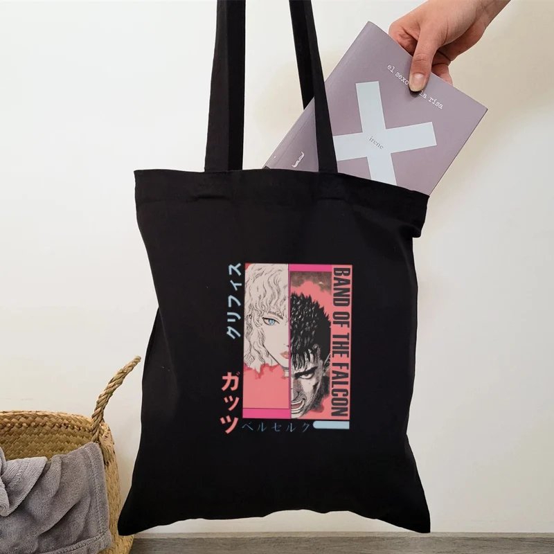 Berserk buds Griffith Anime spadaccino Manga borsa modello donna borsa nera Casual grande borsa con manico superiore borse per la spesa per signora