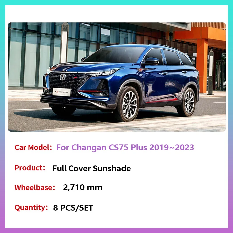 التغطية الكاملة المظلات ل Changan CS75 Plus 2019 ~ 2023 الخلفية الزجاج الأمامي الستار الشمس حماية النوافذ الأمامية قناع حصيرة الملحقات