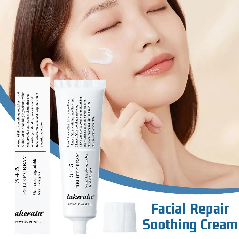 345 Relief Cream Face Moisturizer Cream Nourish Soothing Skin Repair Clean Acne For Oily Skin, Hydrating Facial Lotion Skincare