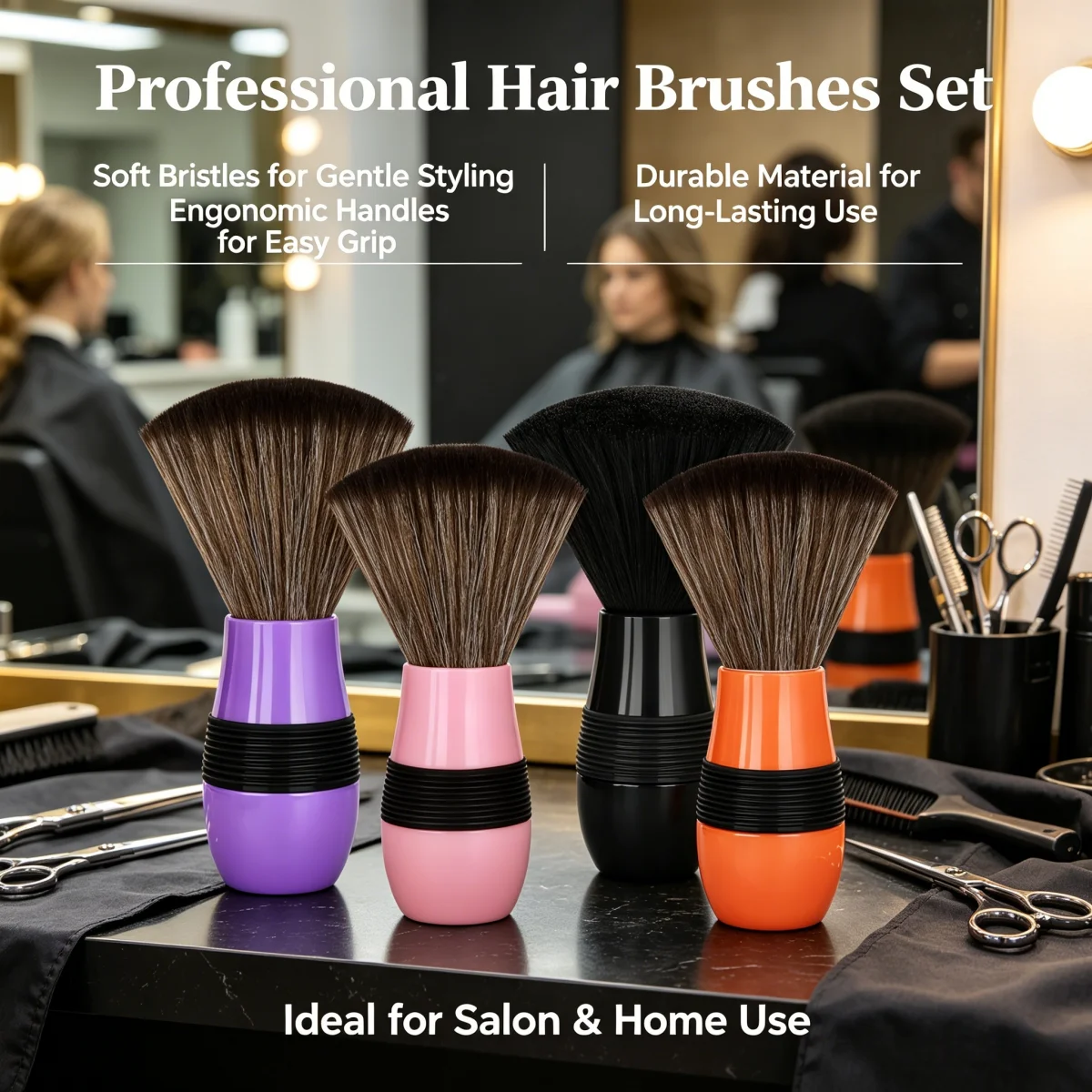 NEW Professional Soft Bristle Barber Neck Duster Brush Ergonomic Hair Cleaning Brush For Salon Home Hairdressing Styling Tools