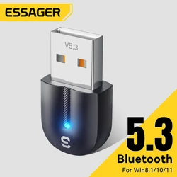 Essager Bluetooth Adapter USB Bluetooth 5.3 voor PC Dongle Adaptador Draadloze Muis Toetsenbord Muziek Audio Ontvanger USB Zender