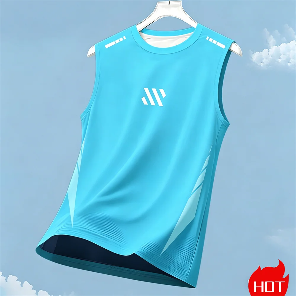 Sommerliches Retro-Fitness-Tanktop für Herren, atmungsaktives, schnell trocknendes Sport-T-Shirt und Tanktop für Herren, ärmelloses Gym-T-Shirt mit 3D-Muster
