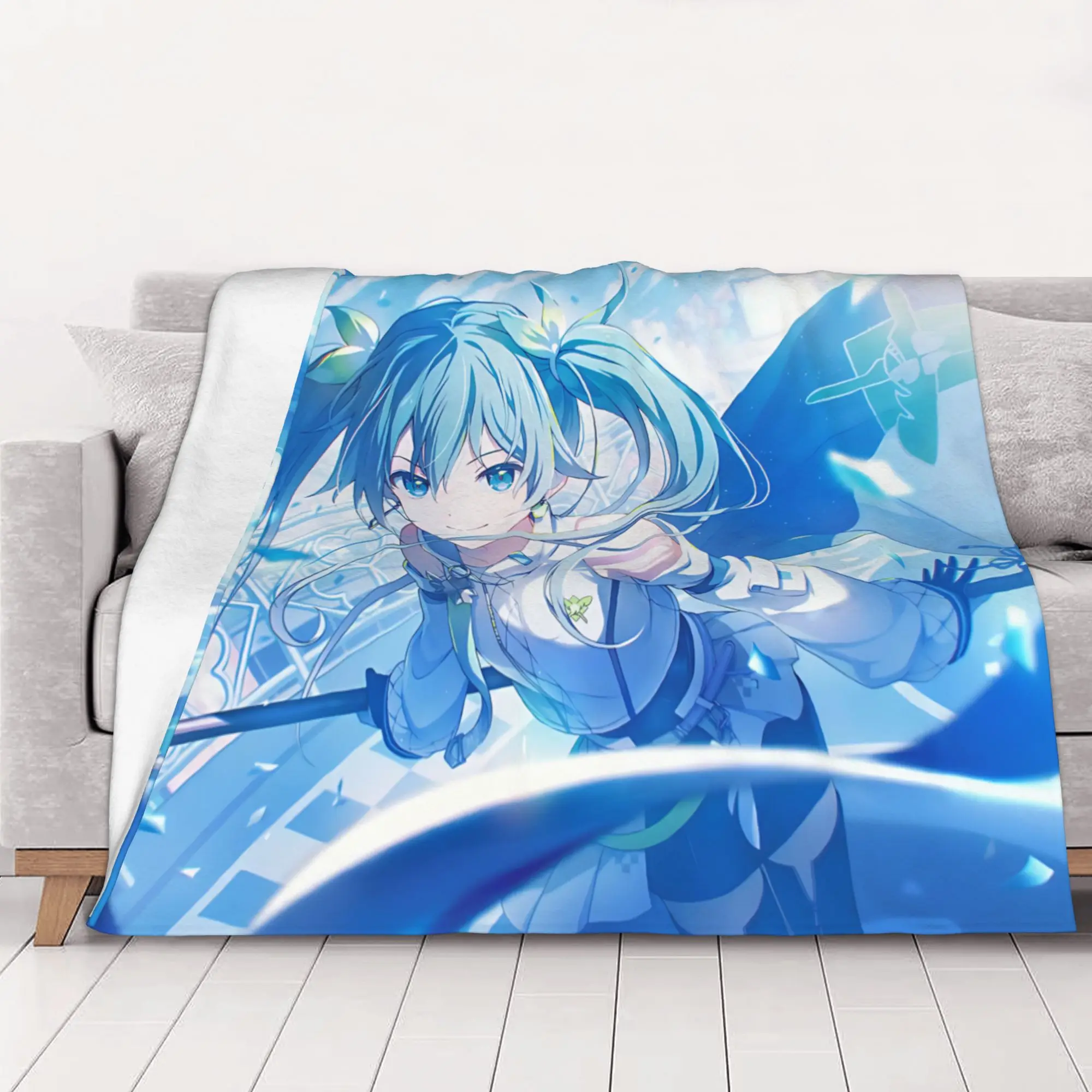 1PC home Cutecore Hatsune Miku  Blanket Super Cosy Plush Home Living Room Sofa halloween