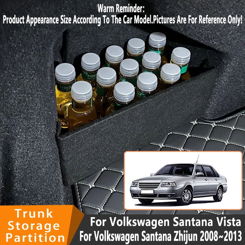 Auto Accessories For Volkswagen Santana Vista 2008~2013 2012 Car Organizer Trunk Side Partition Trunk Interior Storage Box Parts