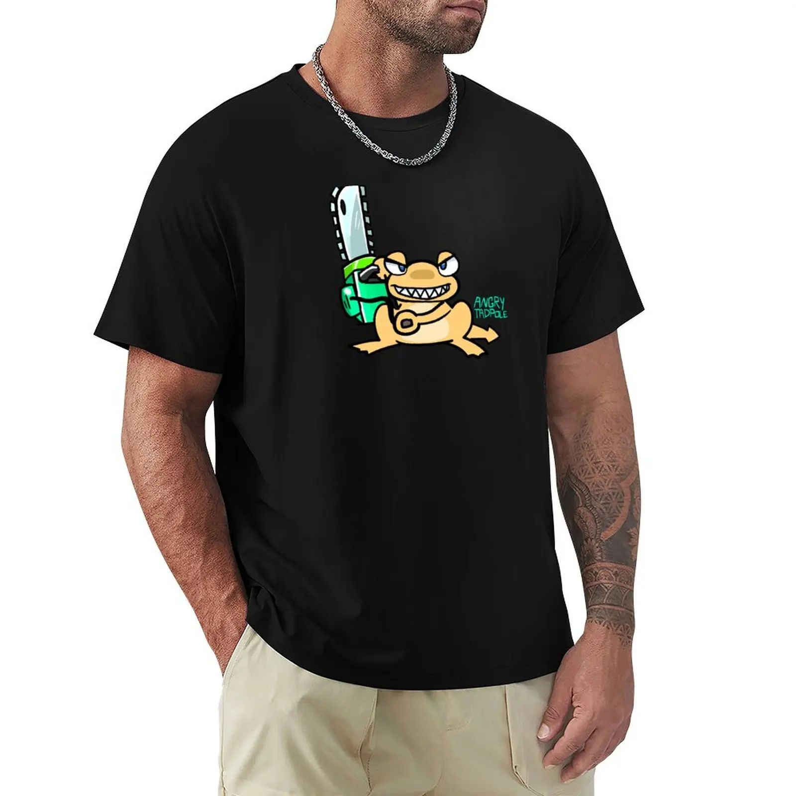 Angry Tadpole - Chainsaw Sticker T-Shirt Durable Work Wear T-Shirt