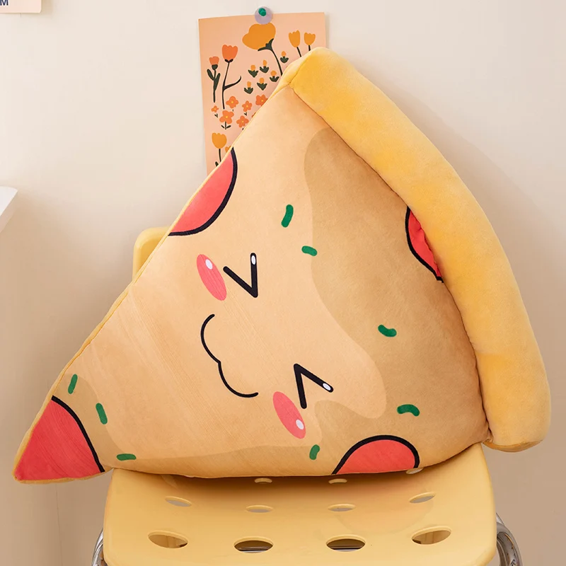 45/55/65cm criativo sofá cadeira decoração pizza comida travesseiro de pelúcia recheado como real redondo lanche almofada concha presente aniversário