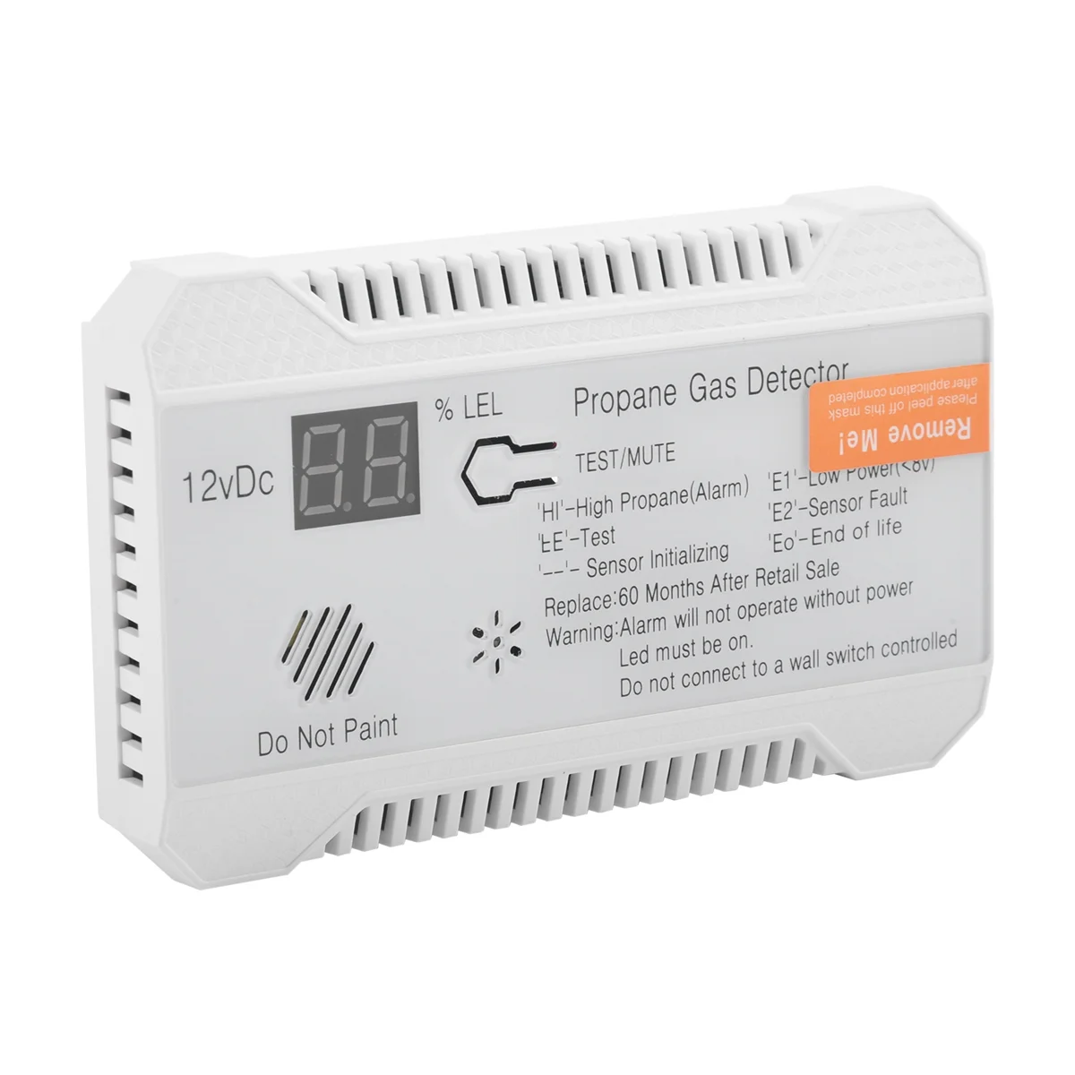 Propane Detector 12V LPG Natural Gas Sensor Leak Alarm 85DB Siren for Car RV Home Digital Propane Tester Meter(White) image 2